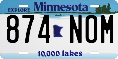 MN license plate 874NOM