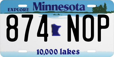 MN license plate 874NOP