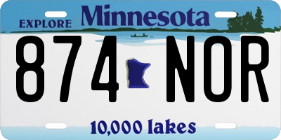 MN license plate 874NOR