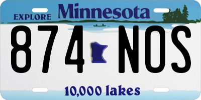 MN license plate 874NOS