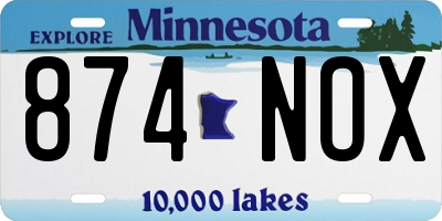 MN license plate 874NOX