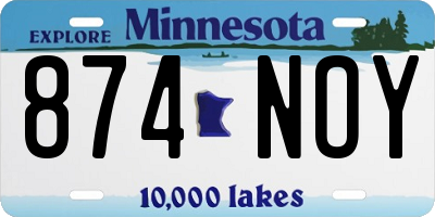 MN license plate 874NOY