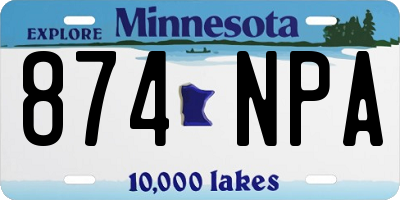 MN license plate 874NPA