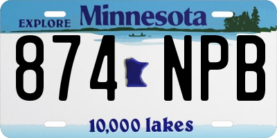 MN license plate 874NPB