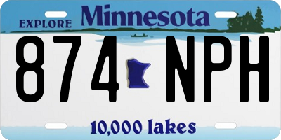 MN license plate 874NPH