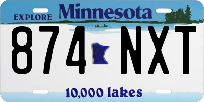 MN license plate 874NXT