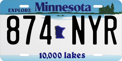 MN license plate 874NYR