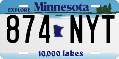 MN license plate 874NYT