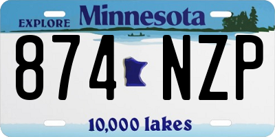 MN license plate 874NZP