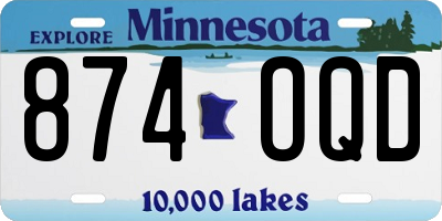 MN license plate 874OQD