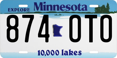 MN license plate 874OTO