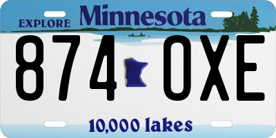 MN license plate 874OXE
