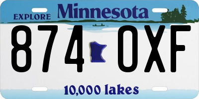 MN license plate 874OXF