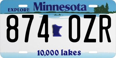 MN license plate 874OZR