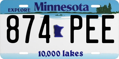 MN license plate 874PEE