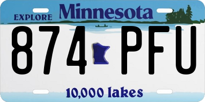 MN license plate 874PFU