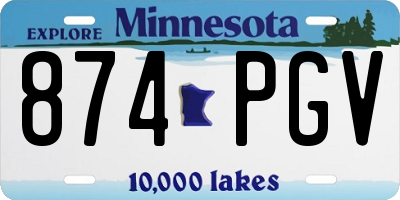 MN license plate 874PGV