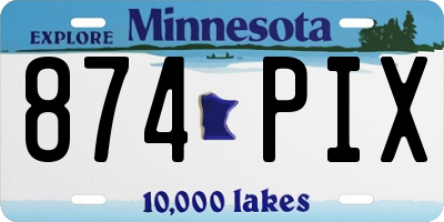 MN license plate 874PIX