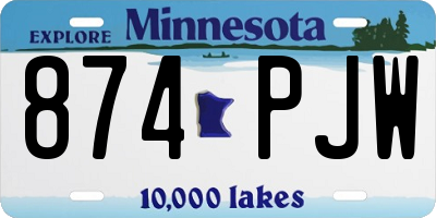 MN license plate 874PJW
