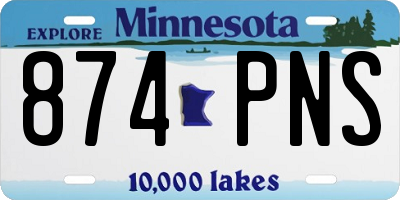 MN license plate 874PNS