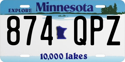 MN license plate 874QPZ