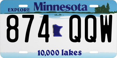 MN license plate 874QQW