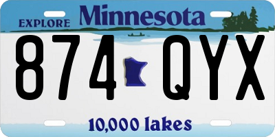 MN license plate 874QYX