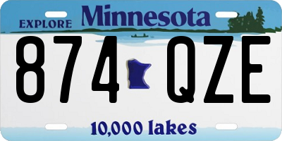 MN license plate 874QZE