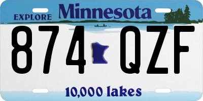 MN license plate 874QZF