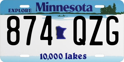 MN license plate 874QZG
