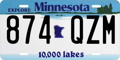 MN license plate 874QZM