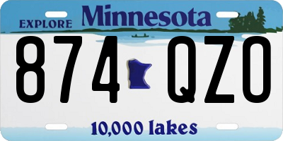 MN license plate 874QZO