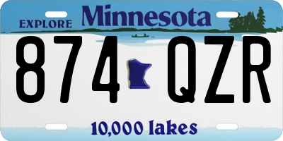 MN license plate 874QZR