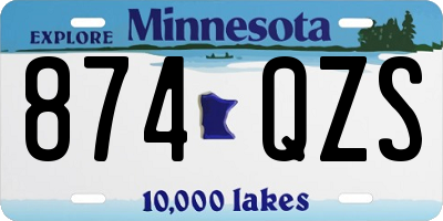 MN license plate 874QZS