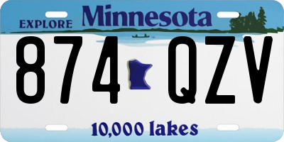 MN license plate 874QZV