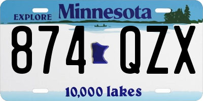 MN license plate 874QZX