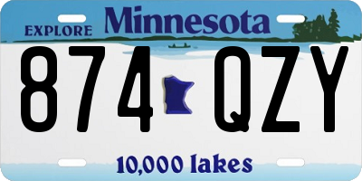 MN license plate 874QZY