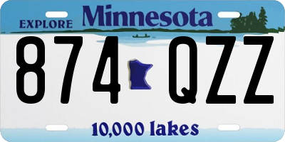 MN license plate 874QZZ