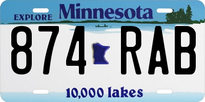 MN license plate 874RAB