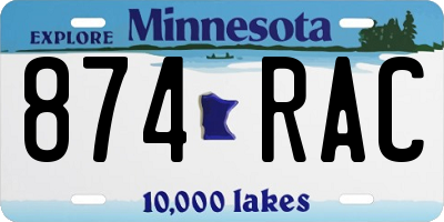 MN license plate 874RAC