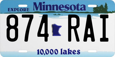 MN license plate 874RAI