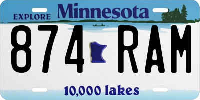 MN license plate 874RAM