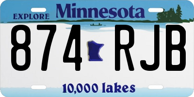 MN license plate 874RJB