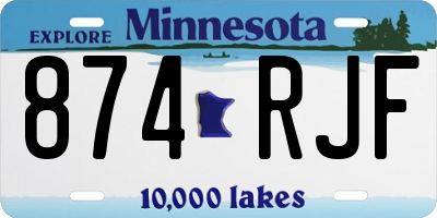 MN license plate 874RJF