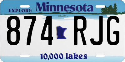 MN license plate 874RJG