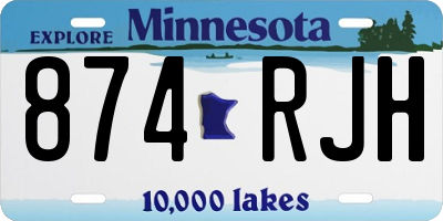 MN license plate 874RJH