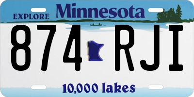 MN license plate 874RJI