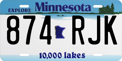 MN license plate 874RJK