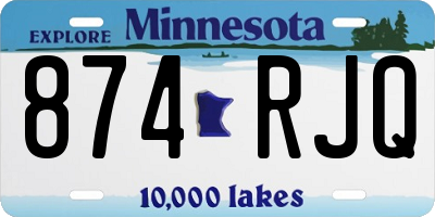MN license plate 874RJQ