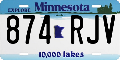 MN license plate 874RJV